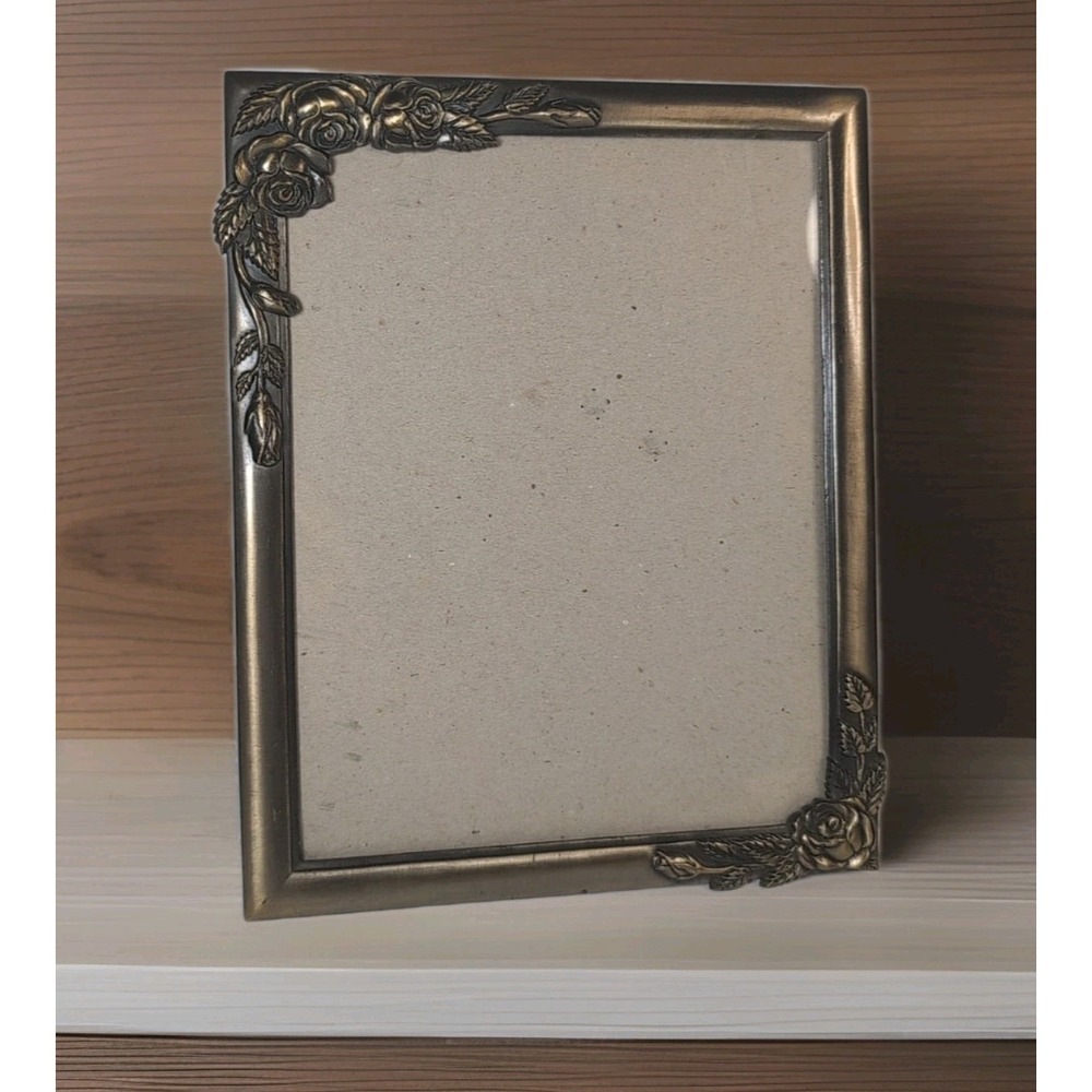 Vintage Brass Metal Roses 8"X10" Picture Frame Weston Gallery Rococo Revival